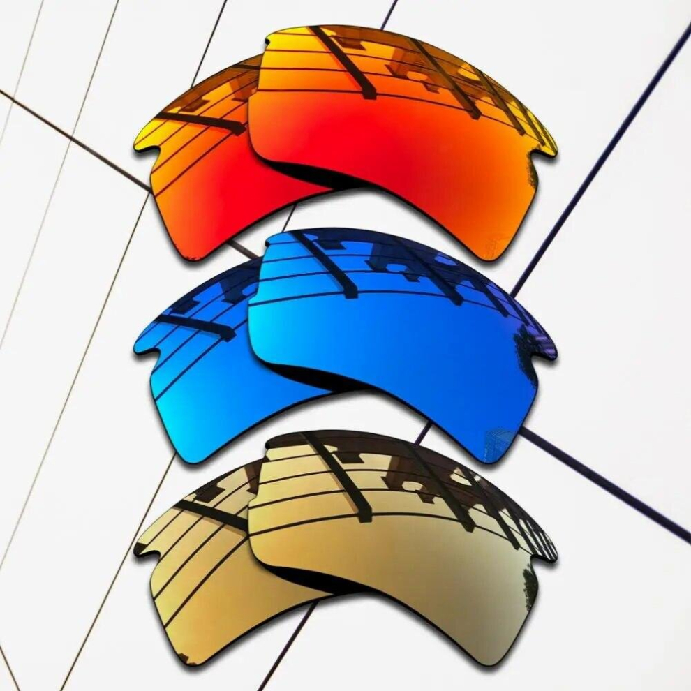 E.O.S 3 Pairs Ice & Fire Red & Bronze Polarized Replacement?Lenses?for?Oakley?Flak 2.0 XL OO9188 Sunglasses