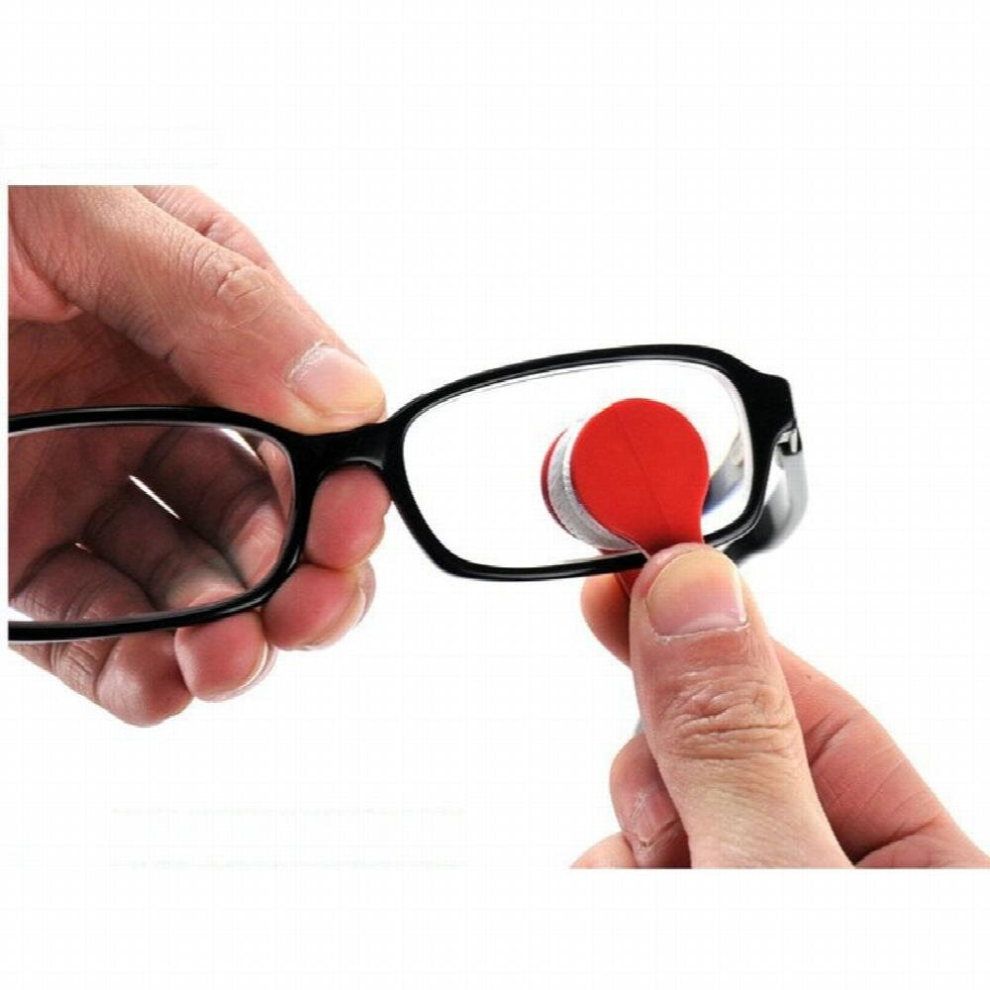 Multicoloured 1Pc Portable Multifunctional Glasses Cleaning Rub Eyeglass Sunglasses Spectacles Microfiber Cleaner Brushes