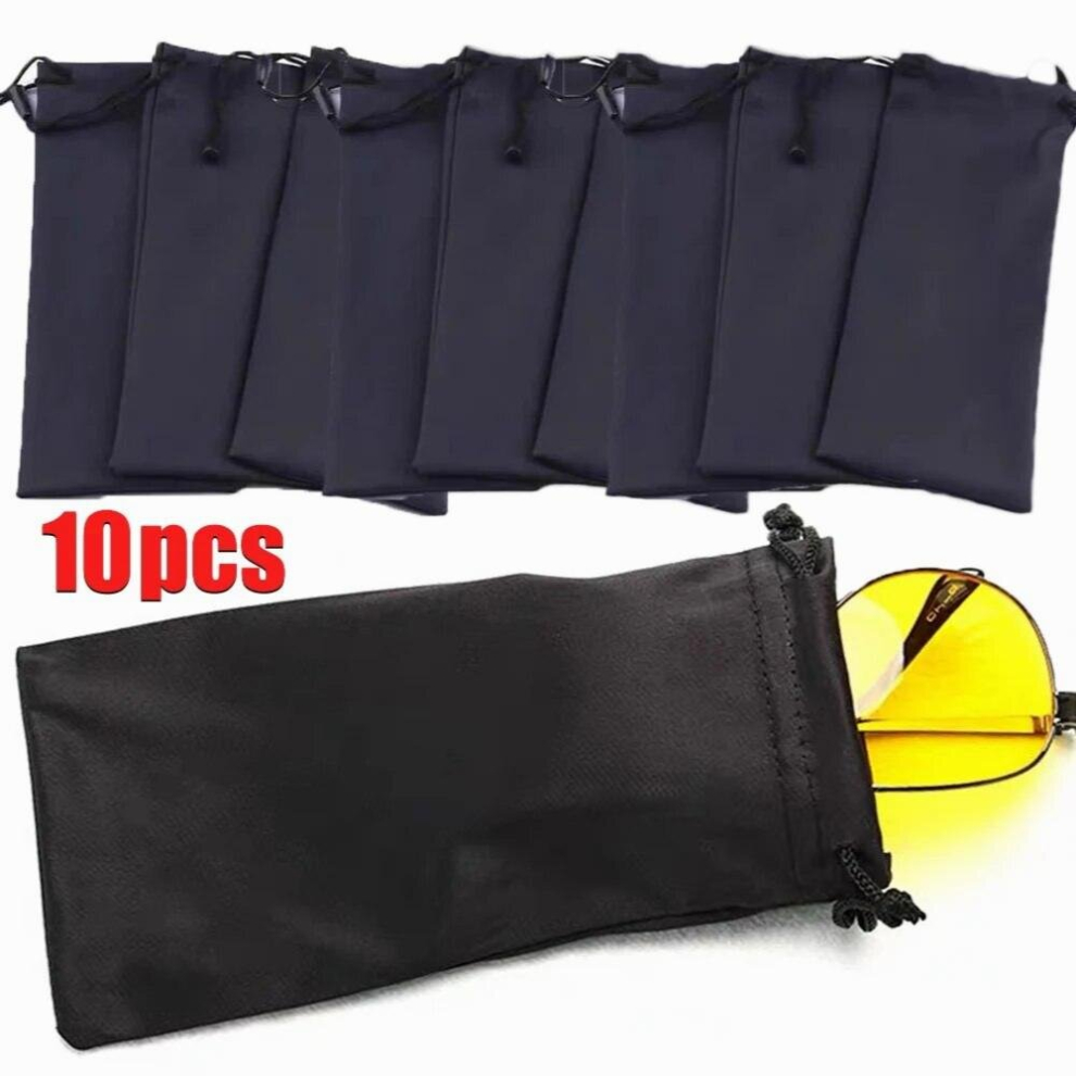10Pcs Sunglasses Bags Soft Waterproof Drawstring Microfiber Dustproof Pouch Pocket Glasses Carry Bag Portable Eyewear Container