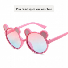 3PCS Kids Sunglasses Unisex Cartoon Bear Ear Rainbow Round Shades Children Baby Glasses UV Protection Classic Eyewear Trave