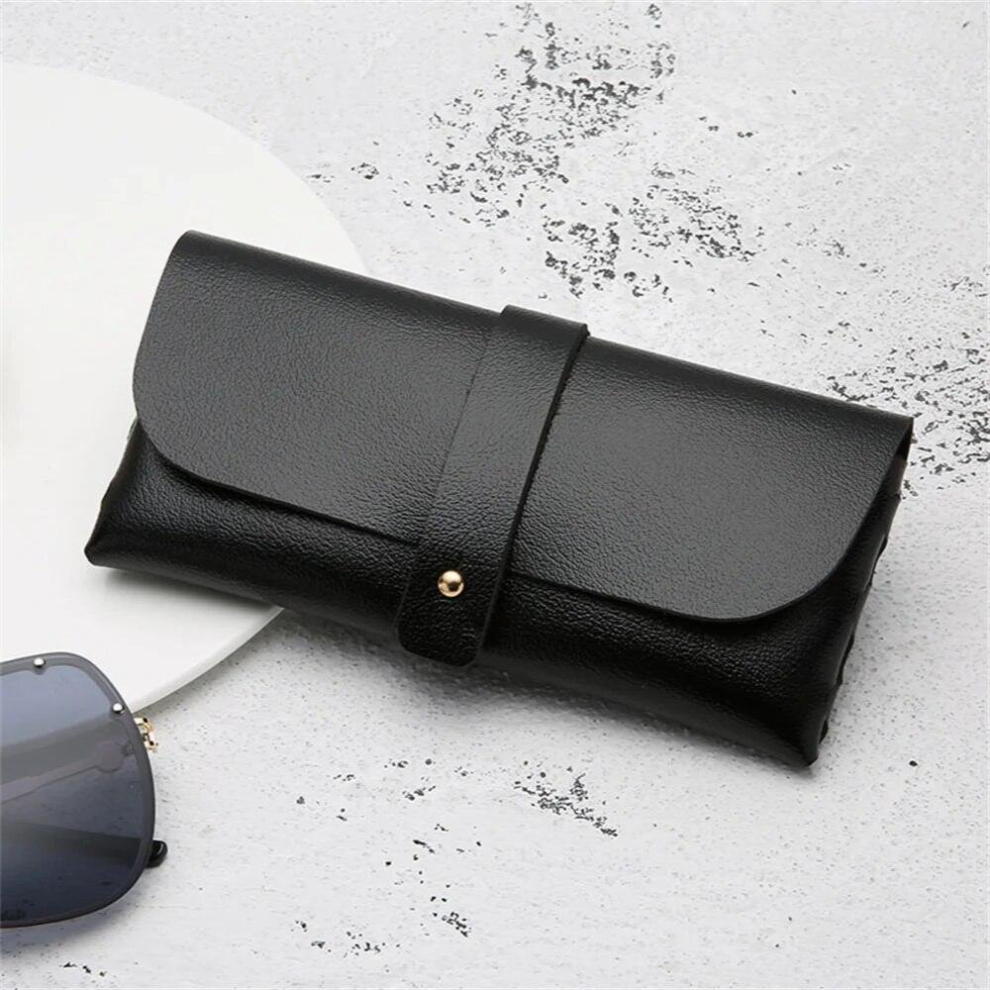 1Pc Men Women Soft Leather Sunglasses Case Foldable Buckle Glasses Box Eyeglass Holder Bag Protector Eyewear Accessories