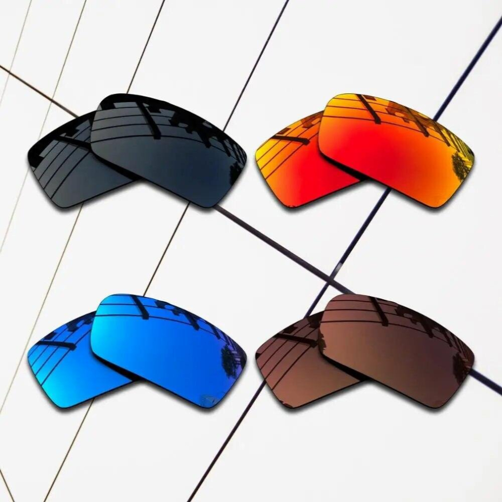 Multicoloured E.o.s 4 Pairs & Brown & & Fire Red Polarized Replacement?Lenses?For?Oakley?Gascan Sunglasses