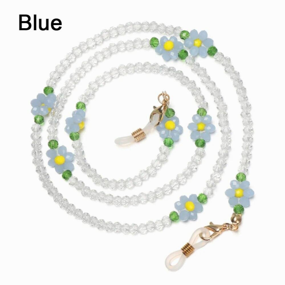 Glasses Chain Holder Flower Beaded Anti-lost Glasses Holder Strap Sunglasses Lanyard Eyewear Braid Necklace Accessories