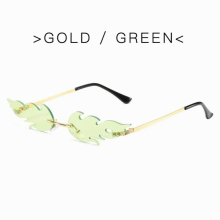 Novelty Rimless Cosplay Eyewear Party Flame Sunglasses Flame Shaped Sunglasses for Women Sun Glasses