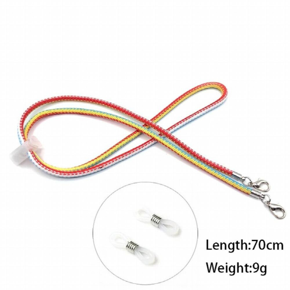 2pcs Fabric Sunglasses Mask Holder Lanyard Colorful Nylon Cord Reading Glasses Chain Neck Strap Eyewear Accessories