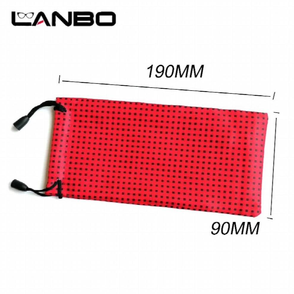 LANBO 100 pcs/lot Pouch Bag Glasses Case Soft Waterproof Plaid Cloth Sunglasses Case Glasses Bag Red S27