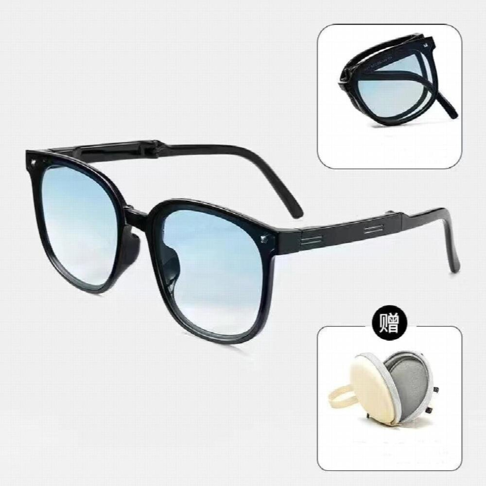 Womens Folding Sunglasses Ladys Glasses Oval Glasses Lady Retro Sunglasses UV400 Protect with Cases-image-OPC-PCRGT2T-NEW