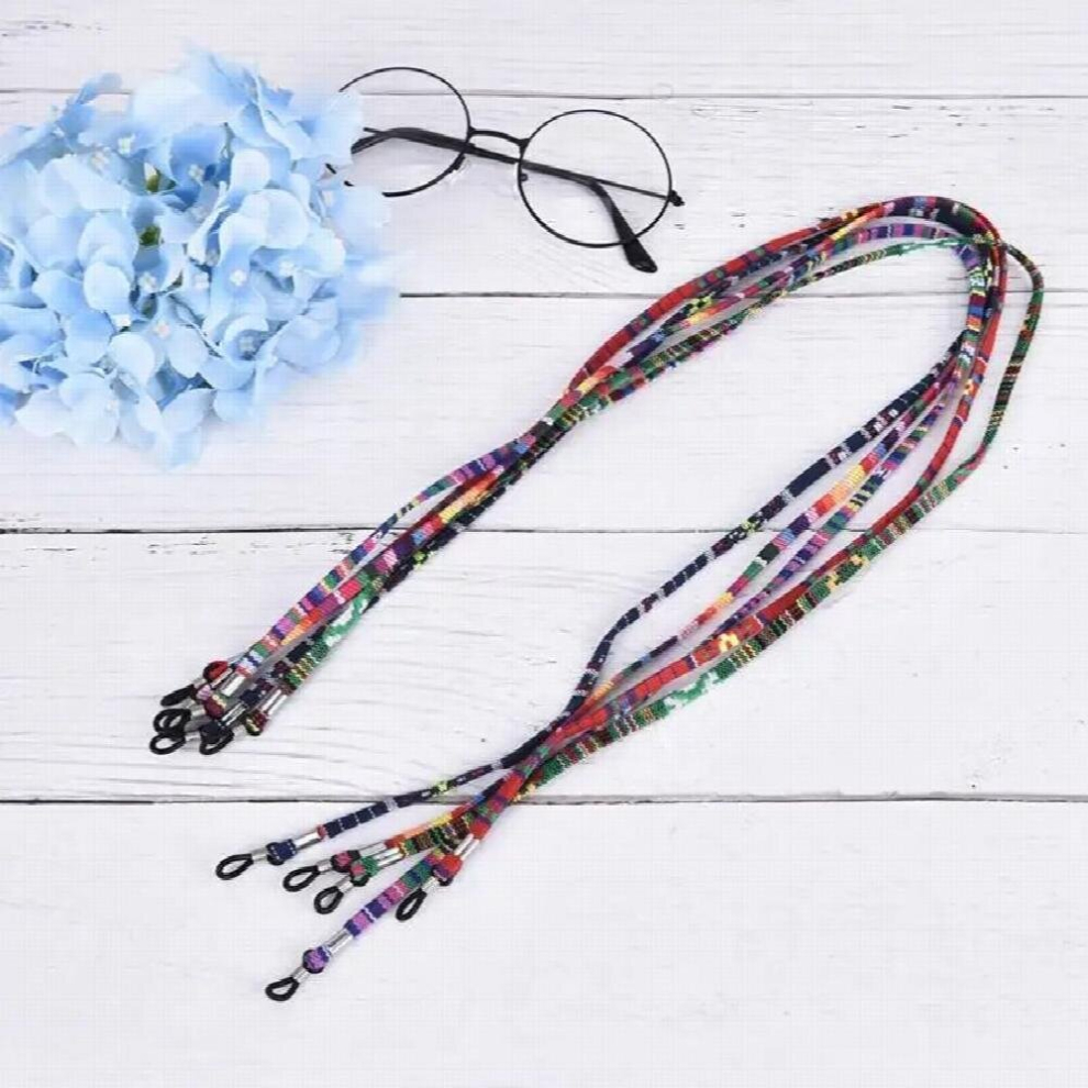 Multicoloured Eyeglass Chain Colorful Sunglasses Strap Eyewear Necklace Holder Neck Cord 5Pcs Reading Glasses Chain Cotton Blend Glass String