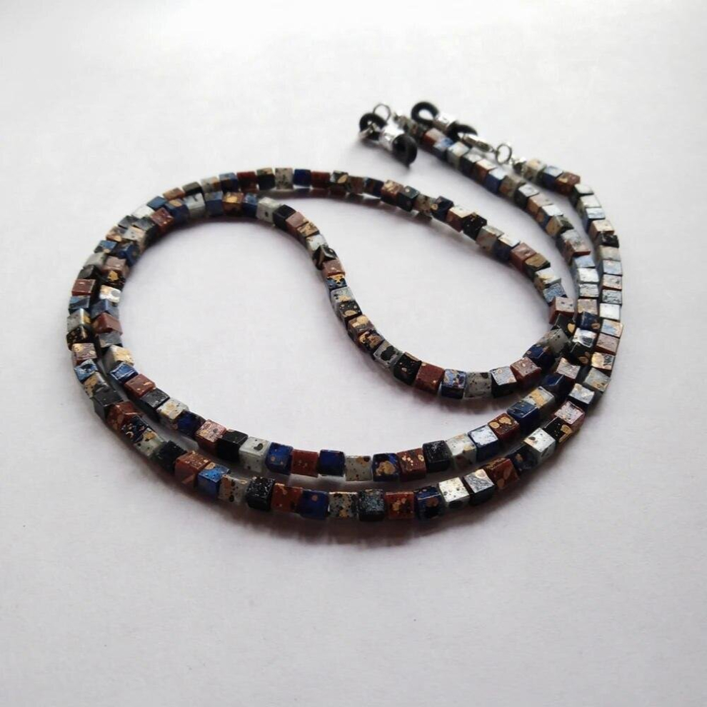Multicoloured Antique Eyeglass Square Beaded Chain Sunglass String Spectacle Retainer