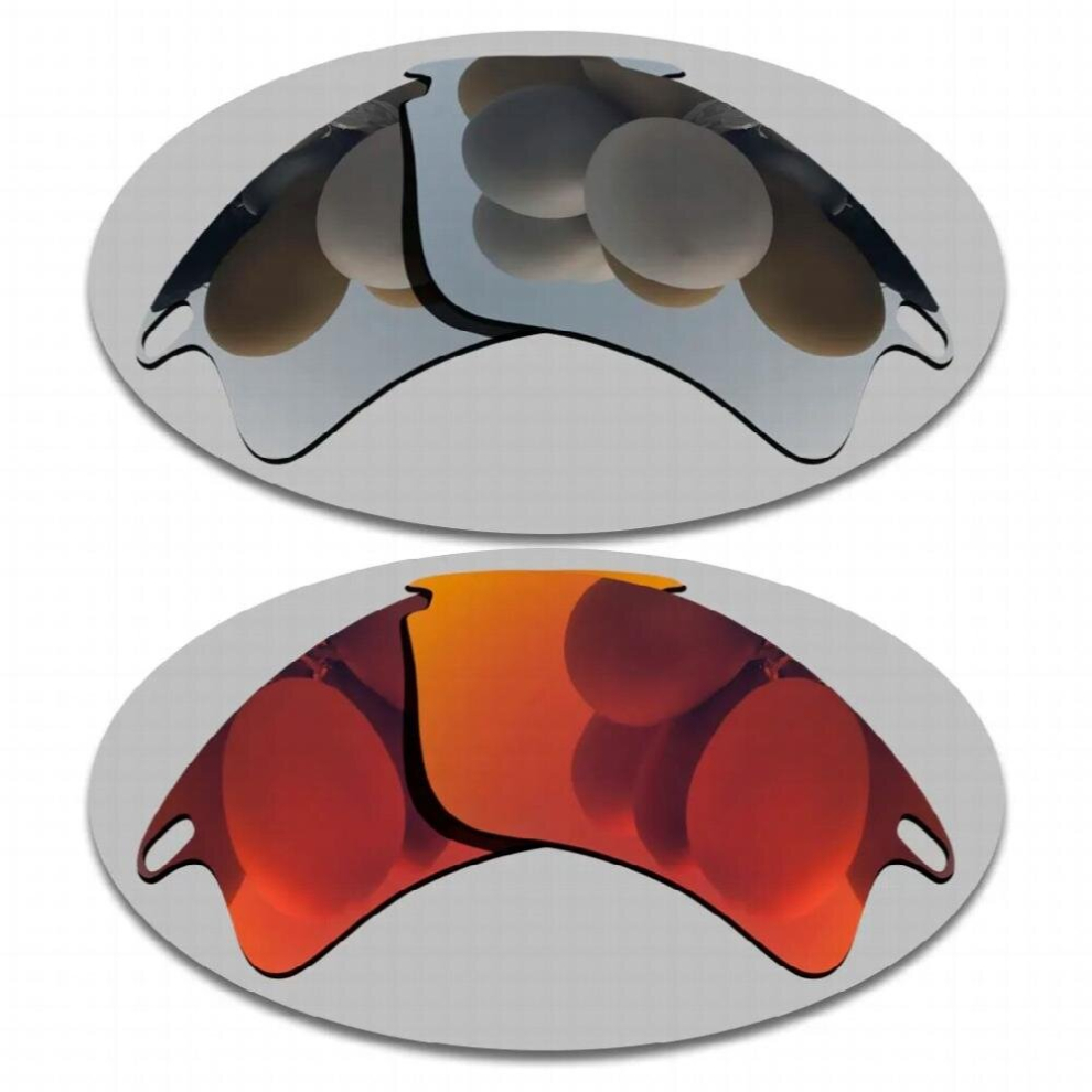 Silver&Fire Red Lenses Replacement For-Oakley Fast Jacket XL Polarized Sunglasses-image-OPC-PCRGYWV-NEW