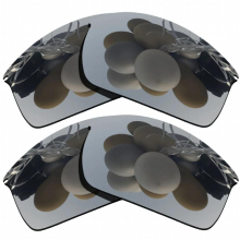 2 Pairs Silver&Silver Lenses Replacement For-Oakley Wiretap Polarized Sunglasses