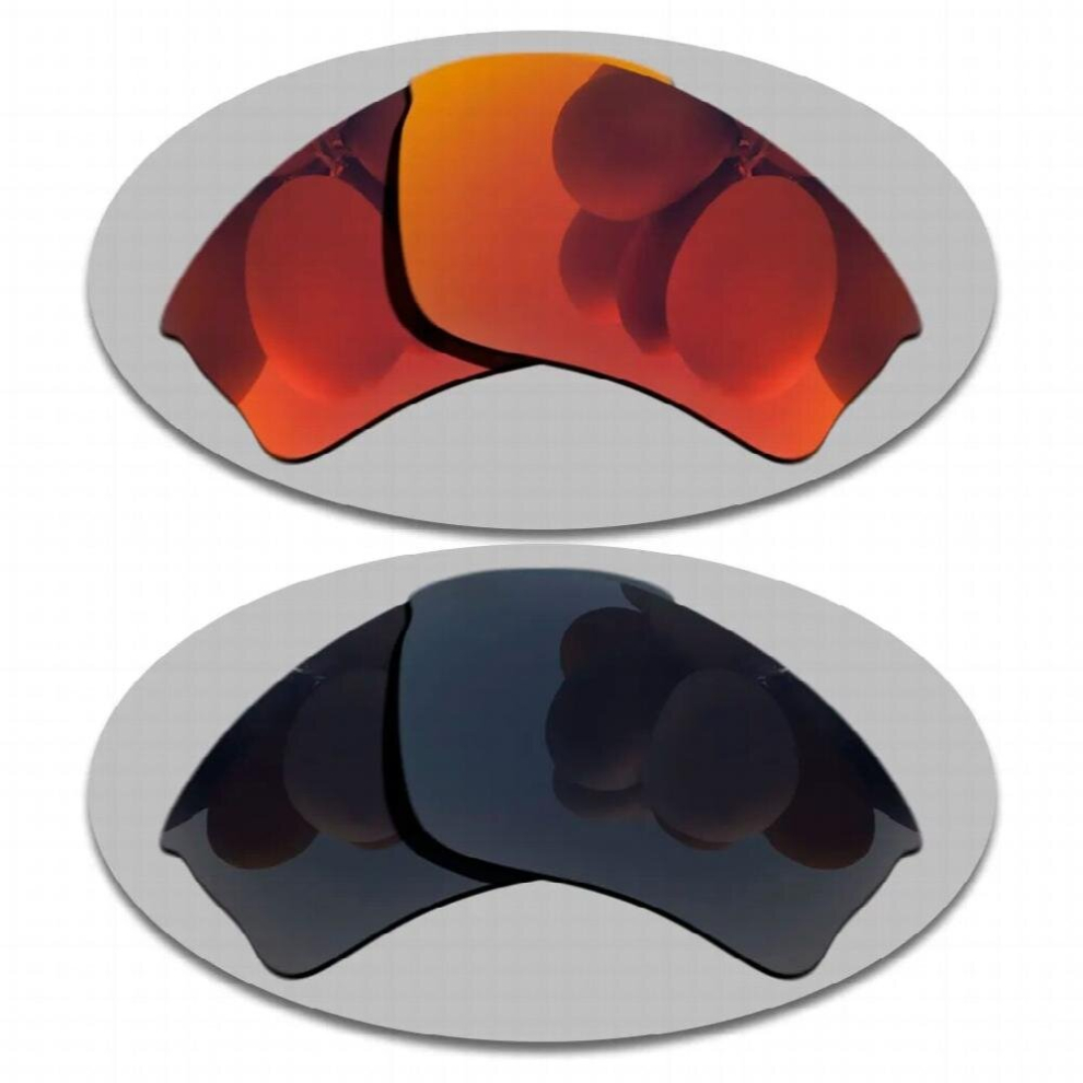 Fire Red&Grey Lenses Replacement For-Oakley Half Jacket XLJ Polarized Sunglasses