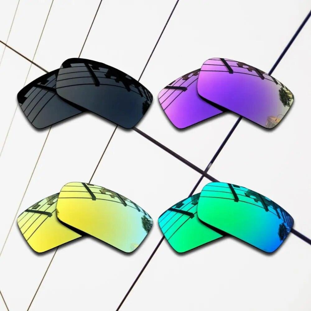 Multicoloured E.o.s 4 Pairs & Green & Purple & 24K Polarized Replacement?Lenses?For?Oakley?Gascan Sunglasses