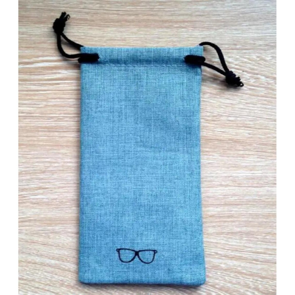 Lymouko 2pcs/Lot Good Portable Sunglasses Pouch for Eyewear Linen Fabric Smooth Surface Container Glasses Bag