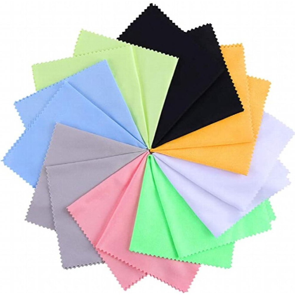 Multicoloured 20Pcs Cleaner Clean Glasses Lens Cloth Wipes For Sunglasses Microfiber Eyeglass Cleaning Cloth For Camera Computer Accessories
