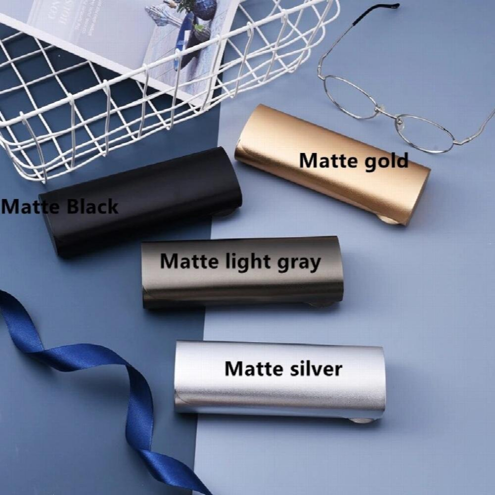 Small Glasses Case Optical Aluminum Alloy Frosted Myopia Case Compression Portable Sunglasses Storage Box