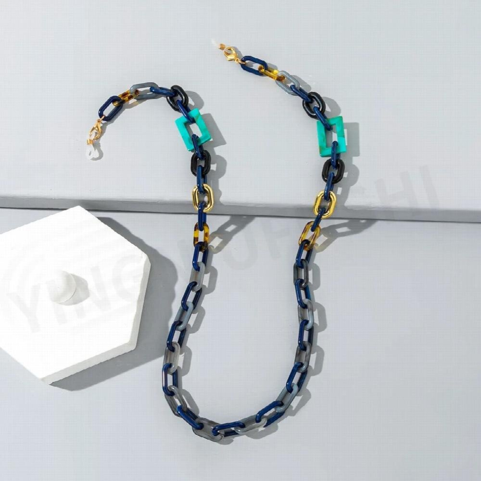 Colorful Mixed Acrylic Hanging Neck Glasses Rope Glasses Chain Geometric Anti-lost Sunglasses Chains