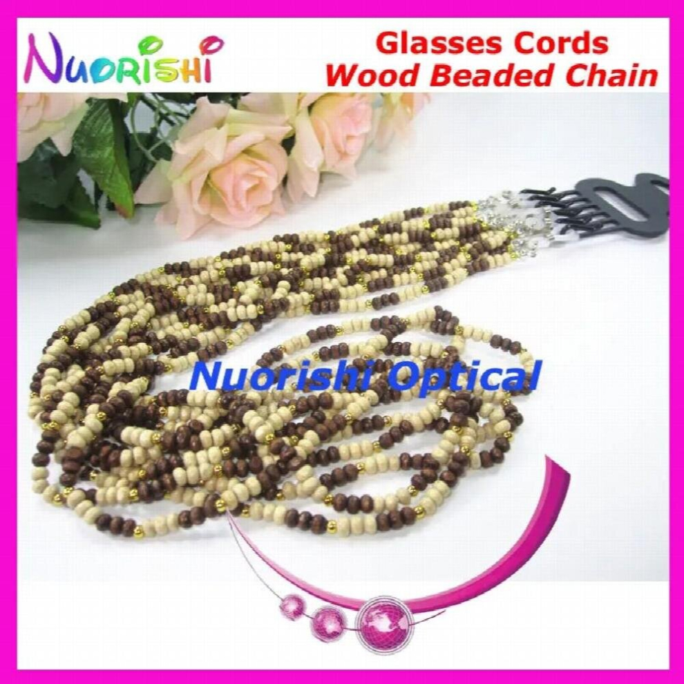 Multicoloured 6Pcs Nice Wood Beaded Eyeglass Sunglasses Eyewear Spectacle Chain Cords Lanyard L846