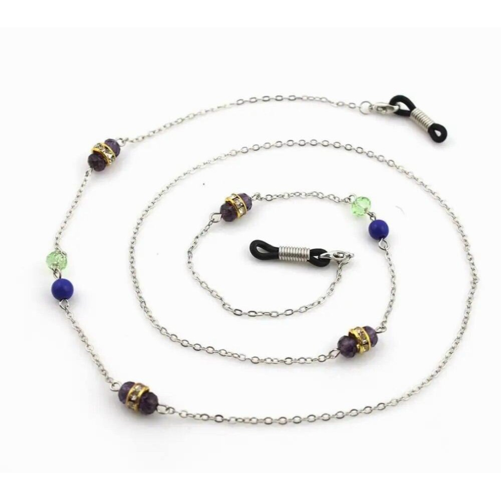10pc/lot Retro Metal Sunglasses Chain With Pearls crystal Neck Cord Holder Eyeglass Lanyard