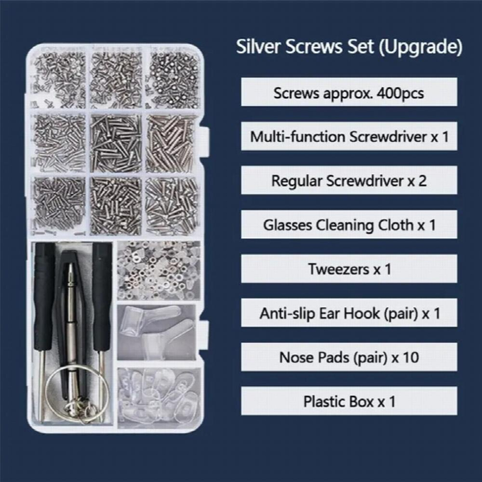 Eyeglasses Sunglasses Repair Kit Tool Glasses Screwdriver Screws Sets Nuts Nose Pad Optical Parts Assorted 885672119867