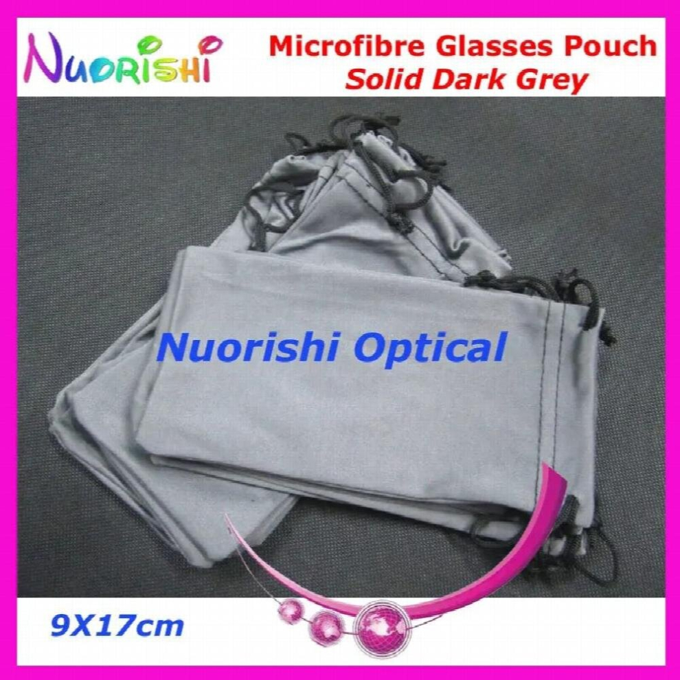 Multicoloured 50Pcs Dark Grey Double Drawstring Microfibre Glasses Eyeglasses Sunglass Soft Case Bag Pouch Cp035