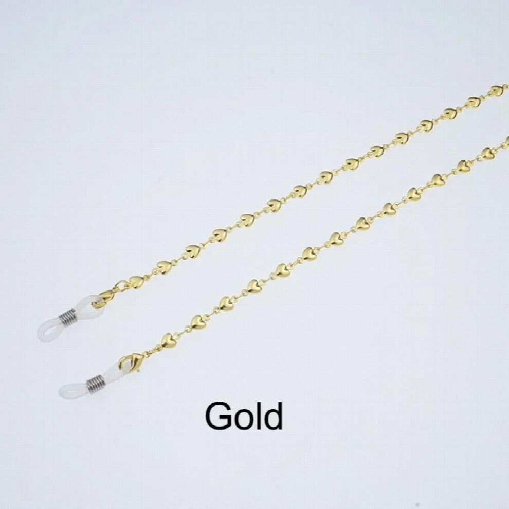 1pc/lot Metal Eyeglass Heart Chains Sunglasses Eyewears Neck Cord Holder with silicone good loop