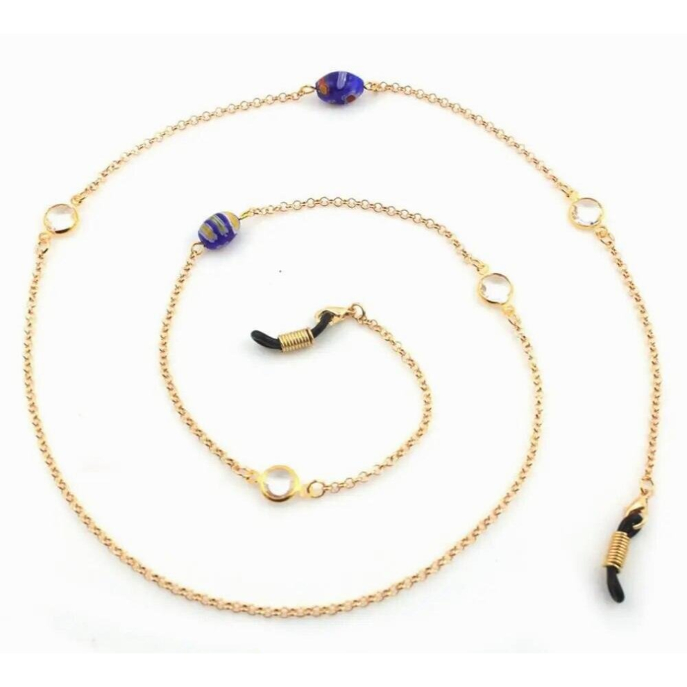 10pc/lot Metal Sunglasses Chain With Colorful Beads Neck Cord Holder Eyeglass Lanyard