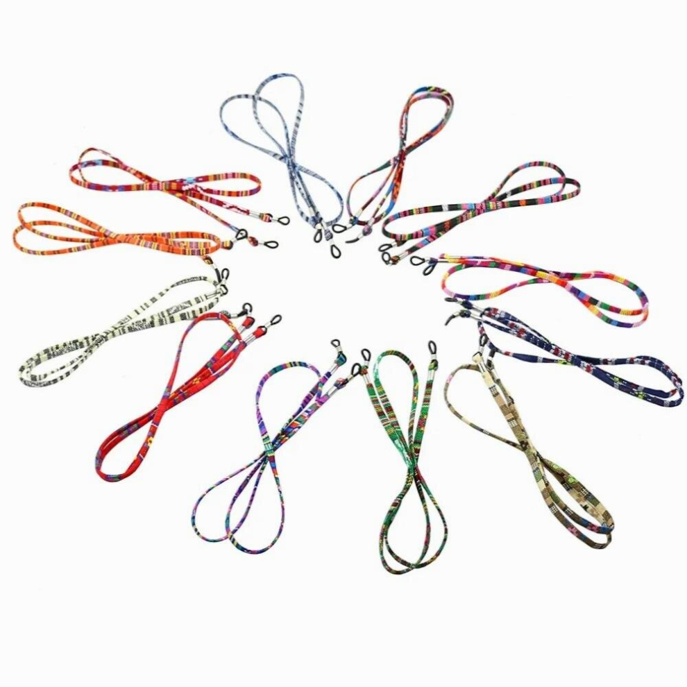 Multicoloured 50Pcs 5Mm Wide Retro Eyeglass Sunglasses Cotton Neck String Cord Retainer Strap Eyewear Lanyard Holder