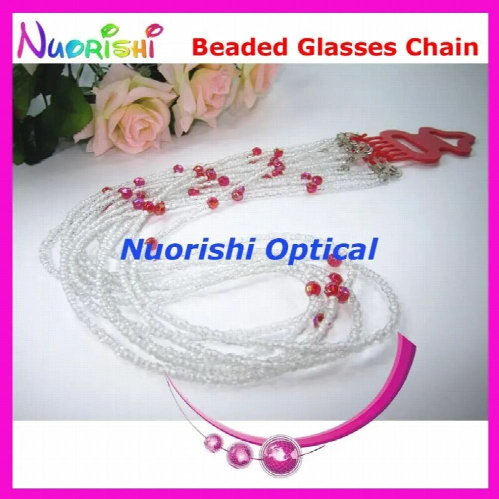 Multicoloured 6Pcs Nice Beaded Steel Wire Rope Eyeglasses Sunglasses Eyewear Spectacle Chain Cords Lanyard L844