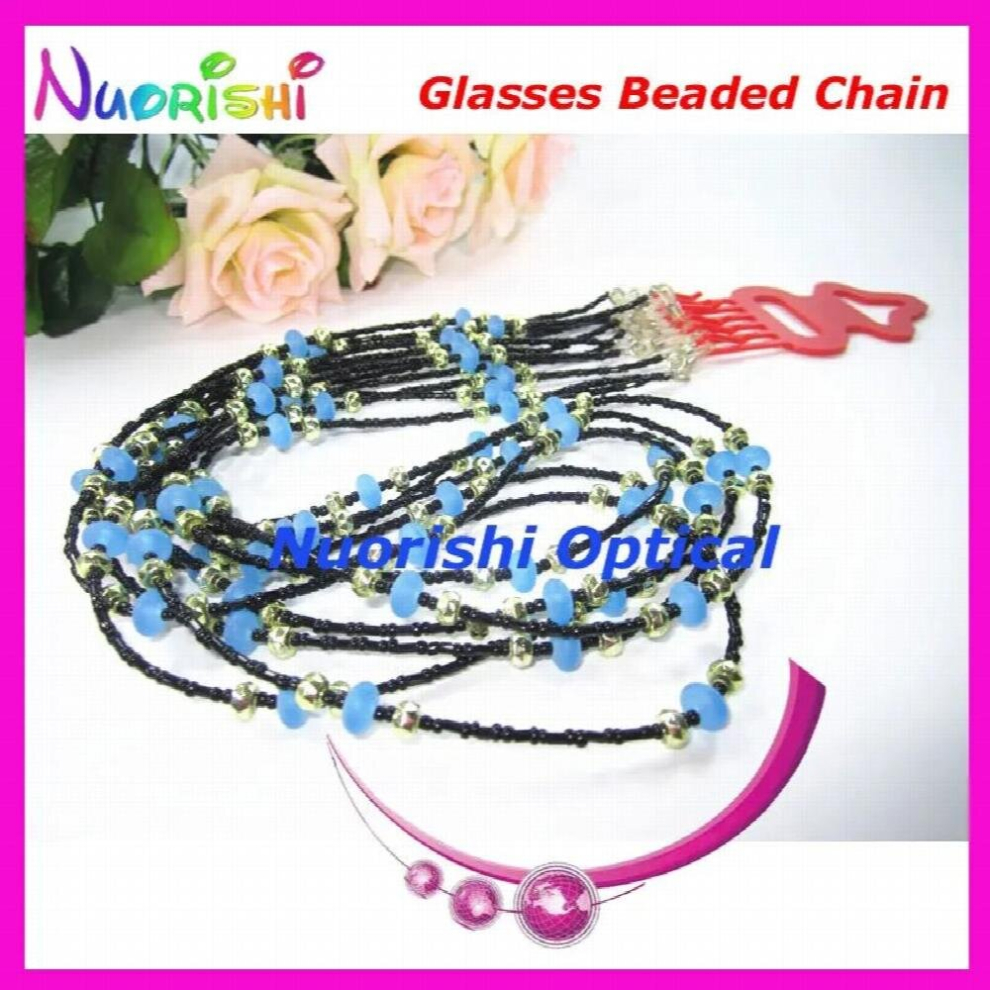 Multicoloured 6Pcs Nice Beaded Steel Wire Rope Eyeglass Sunglass Eyewear Spectacle Chain Cords Lanyard L850