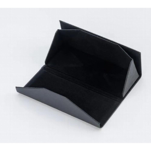 Glasses box manual triangle folding glasses box PU leather cross pattern sunglasses box flat lens box 1