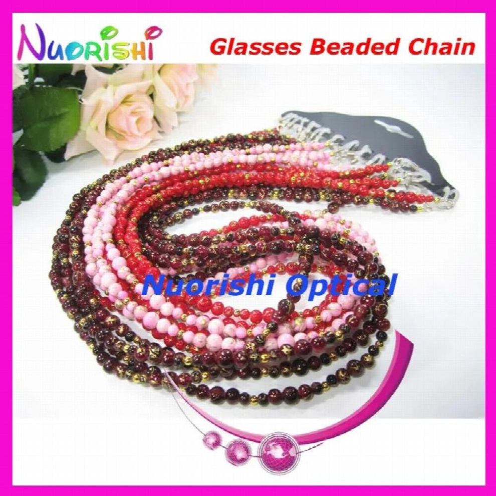 Multicoloured 12Pcs Nice Beaded Steel Wire Rope Eyeglass Sunglasses Eyewear Spectacle Chain Cords Lanyard L848