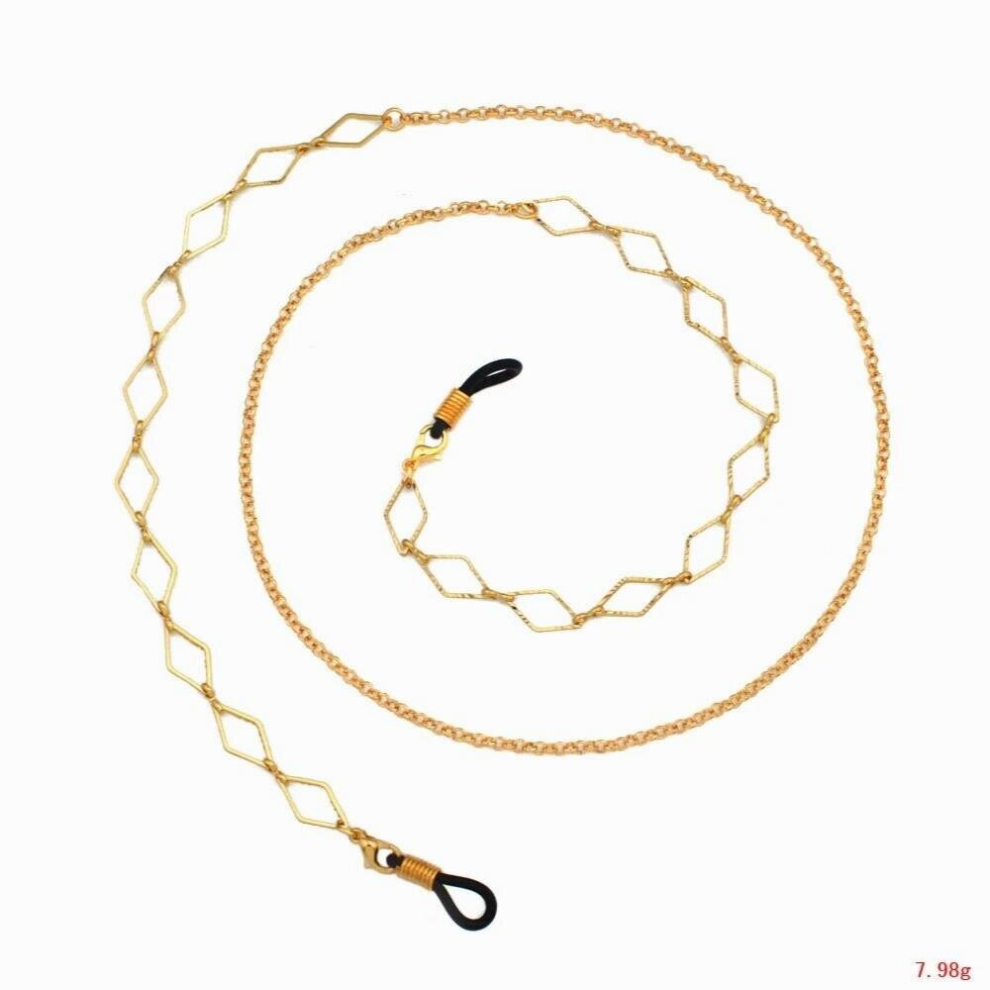 10pc/lot Fashin Geometric Ring Colorful Rhinestone Sunglasses Chain Neck Cord Holder Metal Eyeglass Lanyard
