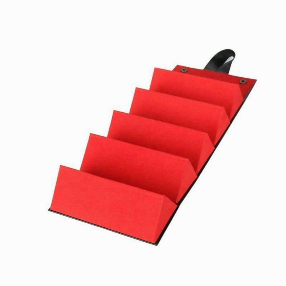 Multicoloured 5 Slots Eyeglasses Container Case Foldable Pu Leather Travel Case Container For Sunglasses Eyeglasses Organizer