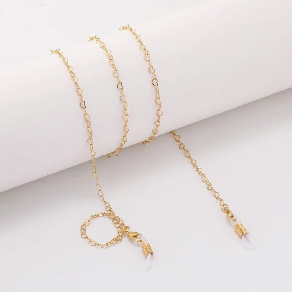 Skyrim Heart Glasses Chain Cord Holder Neck Strap Rope Eyeglasses Silvery Lanyard for Women Reading Glass Sunglasses