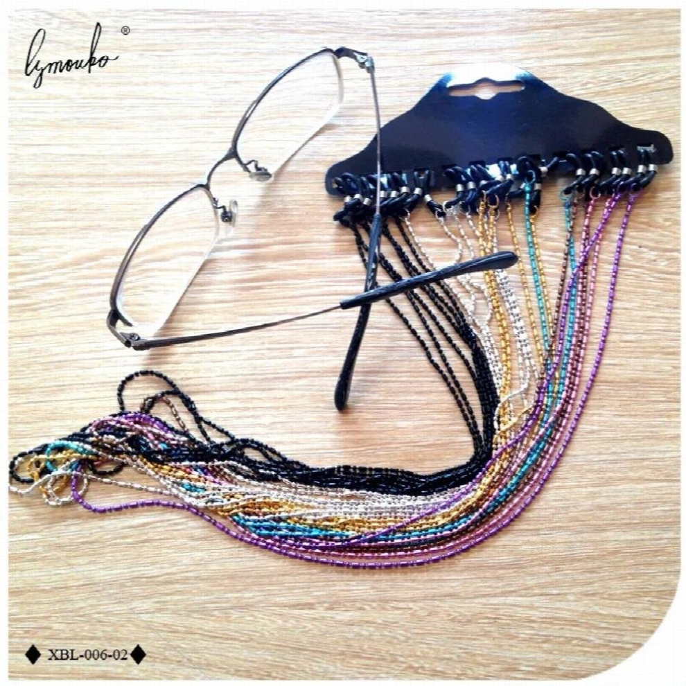 Lymouko 12pcs/Lot Metal Lanyards String of Colorful Beaded Glasses Strong with Sunglasses Holder Neck Cord Non-slip Strap Rope