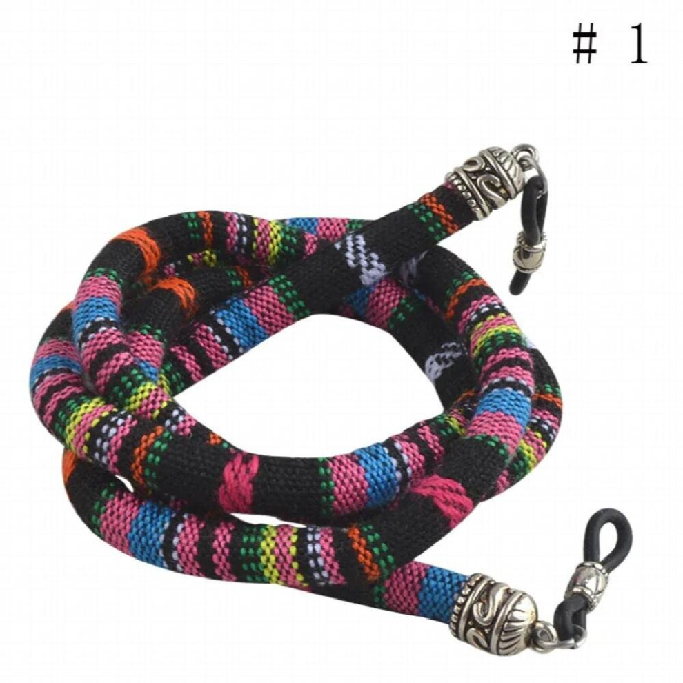 Black 20Pcs Round Retro Eyeglass Sunglasses Cotton Neck String Cord Retainer Strap Eyewear Lanyard Holder With Good Silicone Loop