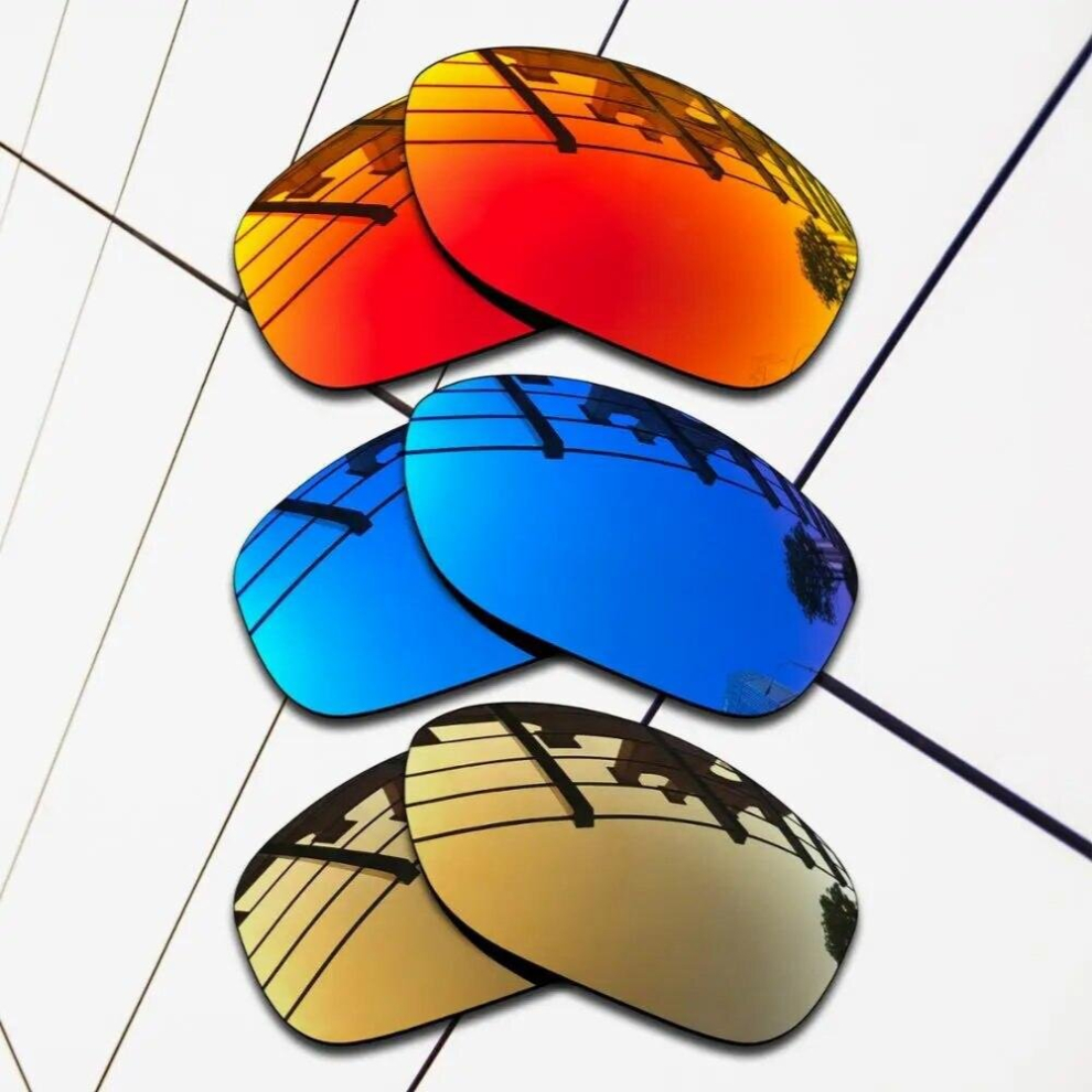 Multicoloured E.o.s 3 Pairs Ice & Fire Red & Bronze Polarized Replacement?Lenses?For?Oakley?Pit Bull Oo9127 Sunglasses