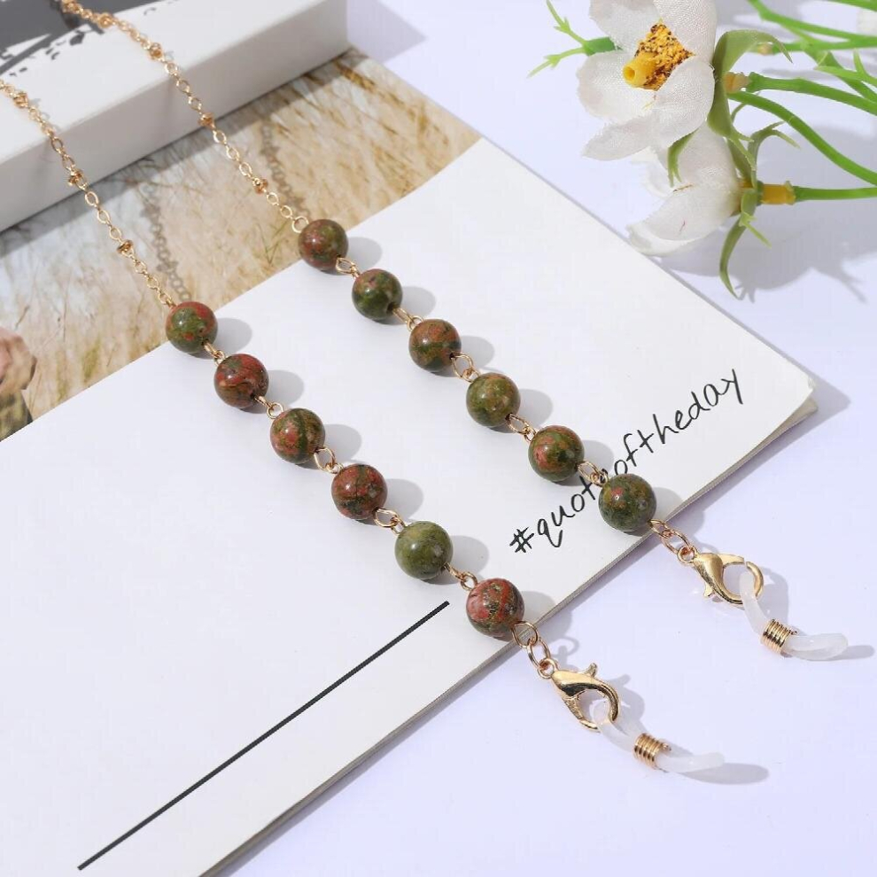 Natural Stone Eyeglass Chains Face-Mask Holder Round Neckband Beaded Sunglasses Chain For Women Jewelry Glasses Chain