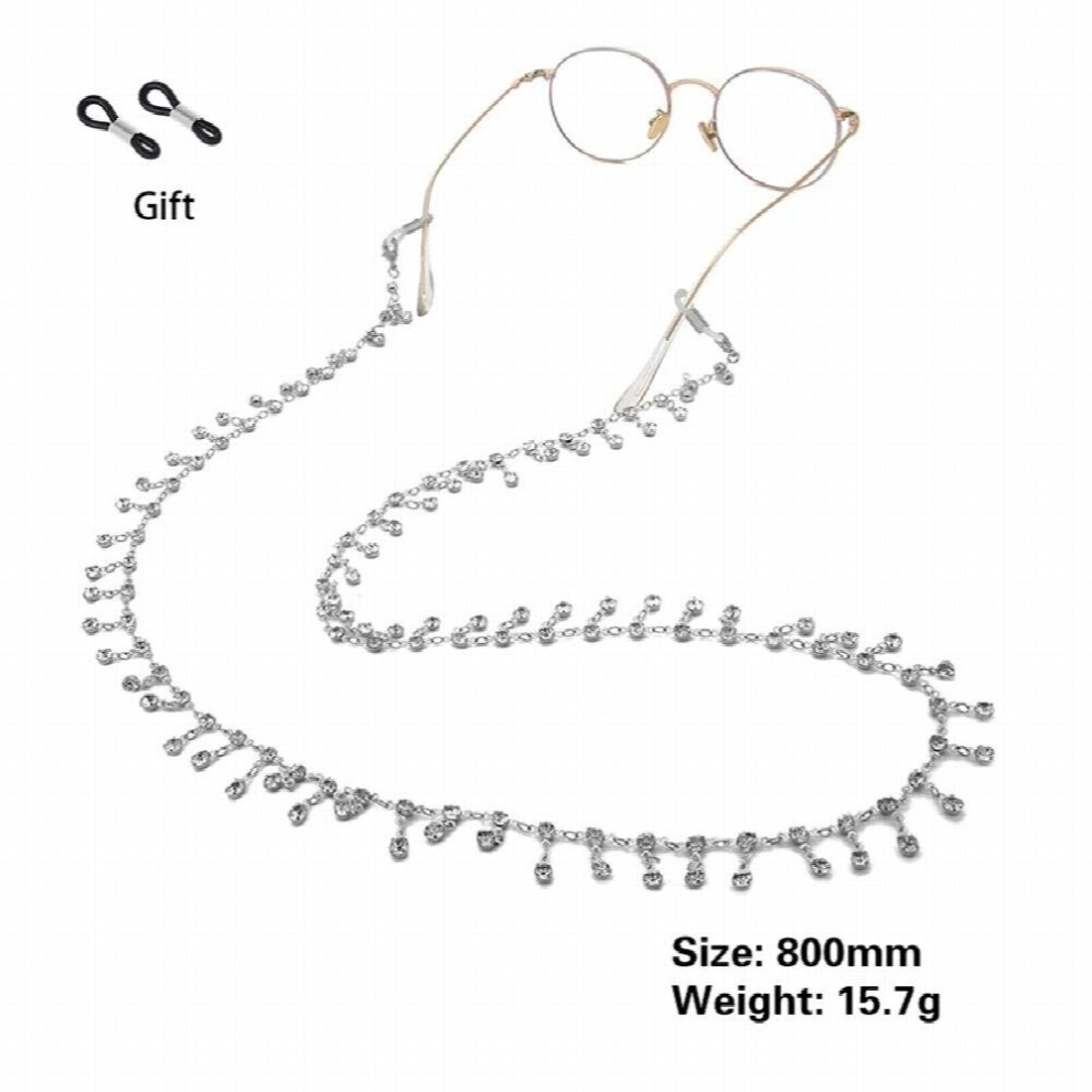 Sunglasses Chains Rhinestones Eyeglass Cord Holder Lanyard Necklace Glasses Chain Tassel Crystal Beaded Neck Strap Rope