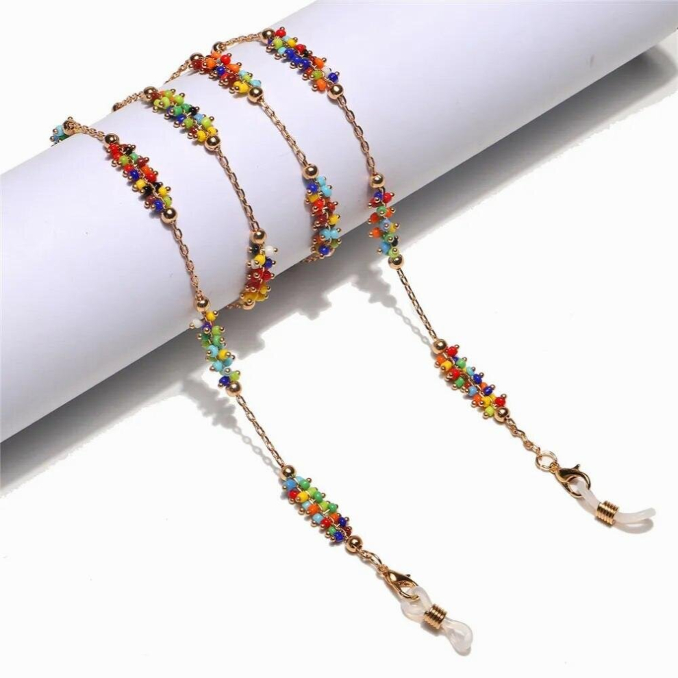 Multicolors Acrylic Beaded Link Chain Eyeglasses Chains Reading Glasses Sunglasses Strap Cord Holder Face Mask Neck Head Band