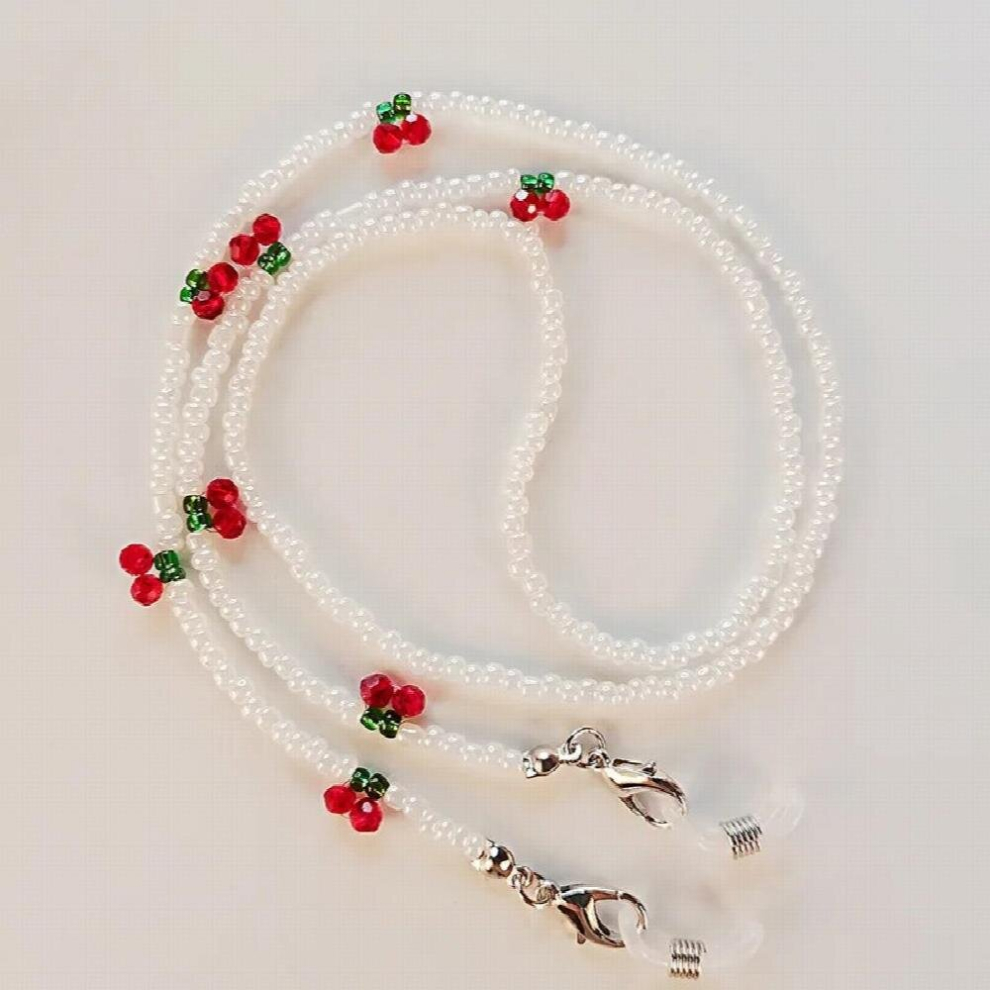 White Sunglasses Masking Chains Mask Chains Cherry Eyeglasses Chain For Women Retro Metal Sunglasses Lanyards Eyewear Cord Holder