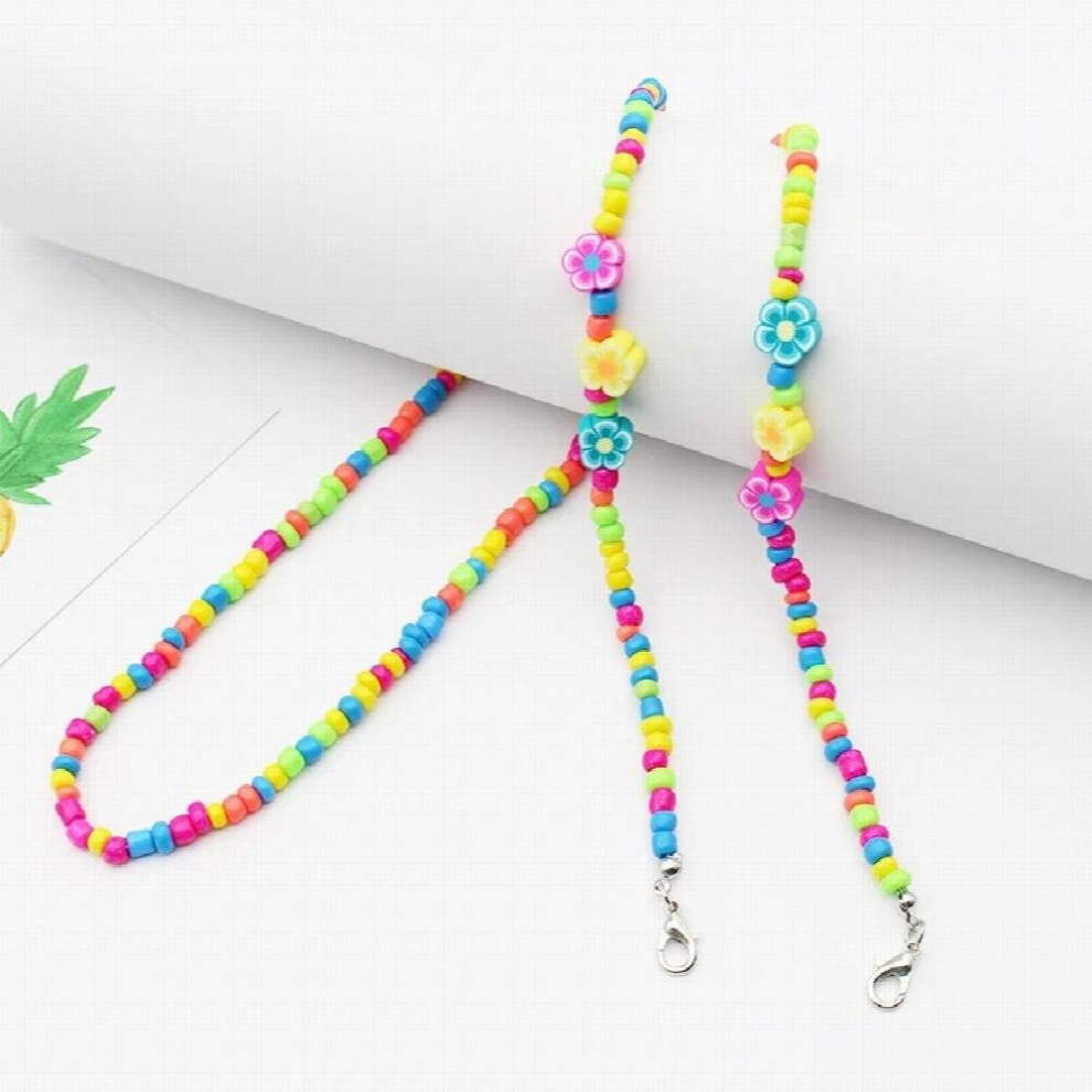 Beaded Glasses Chain Colorful Soft Pottery Fruits Sunglasses Lanyard for Ladies Anti-lost Smile Face Mask Strap Holder