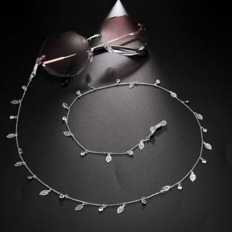 Skyrim Tree Leaves Clear Zircon Sunglasses Chain Reading Glasses Chains Lanyards Eyeglasses Strap Eyewear Cord Rope for Women