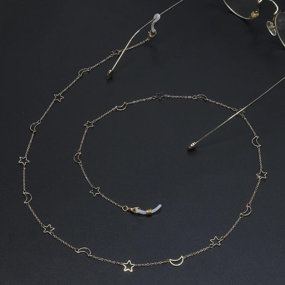 Hollow Moon Star Eyeglass Chain Eyeglass Sunglasses Reading Metal Glasses Chain Eyewears Cord Holder Neck Strap Rope