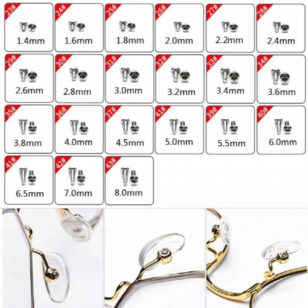 Q1fa Glasses Sunglasses Eye Glass Repair Kit Screws Nuts Pads Optical Repair Tool Set 885672128340