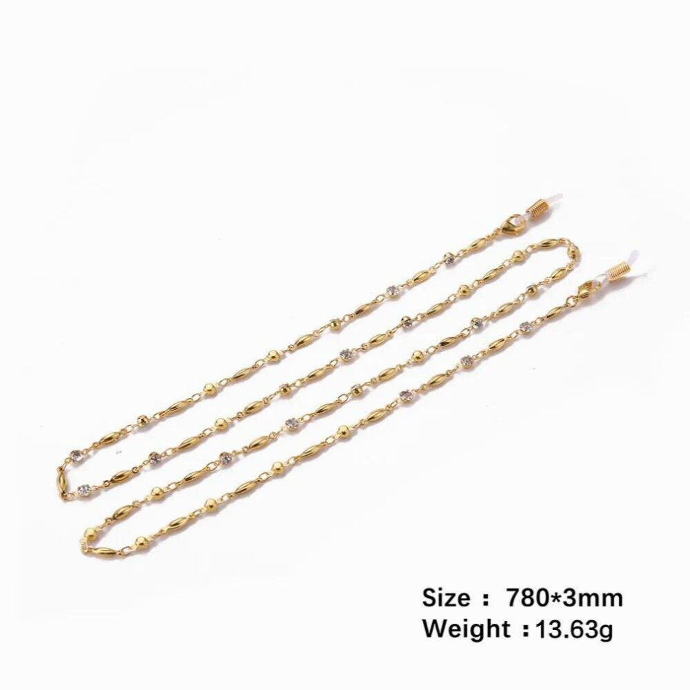 Skyrim Crystal Metal Sunglasses Chains Women Neck String Cord Reading Glasses Chain Eyewear Strap Lanyard Holder