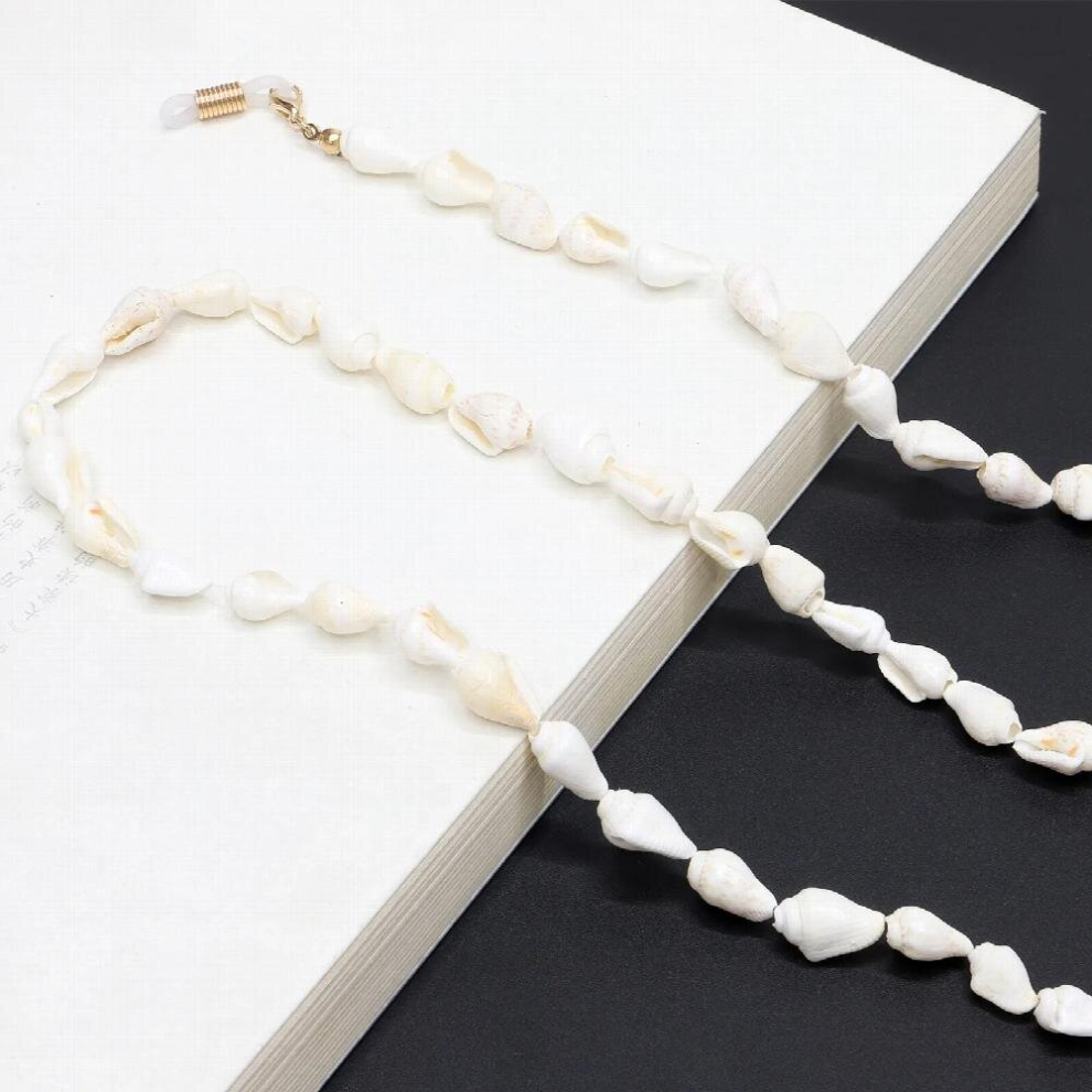White Conch Shell Reading Glasses Chain Sunglasses Eyewears Cord Holder Neck Strap Rope Necklace Eyeglass String Lanyard