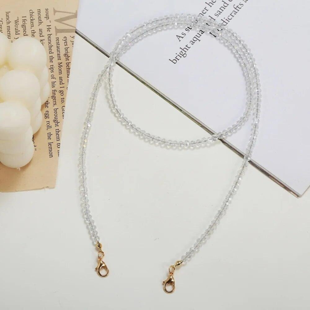Crystal Glasses Neck Strap Beads Eyeglasses Necklace Metal Sunglasses Cord Lanyard Face Mask Chain