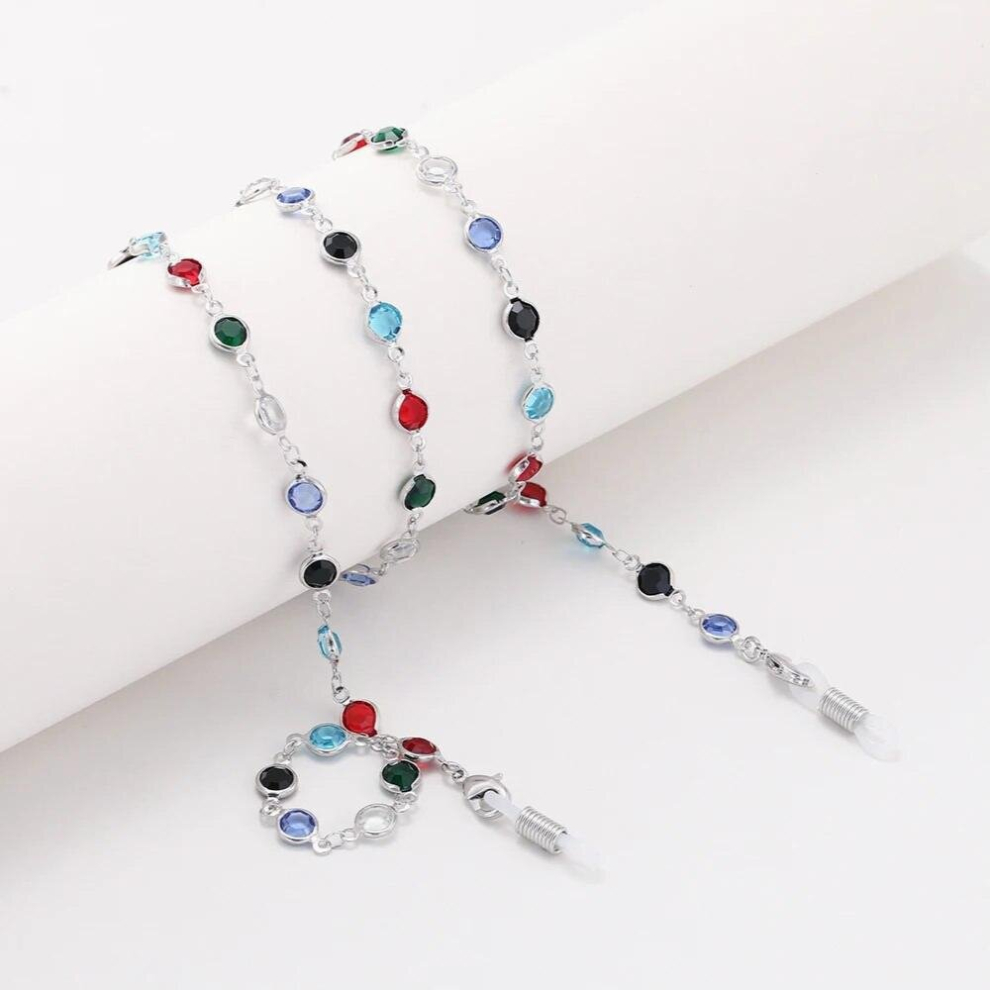 Colorful Crystal Bead Eyeglass Holder Glasses Chain Women Eye Accessories Eyewear Straps Cord Sunglasses String